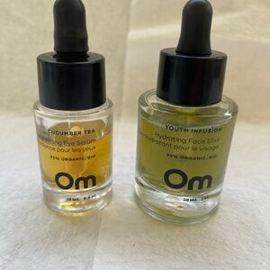 Om organic Hydrating face Elixir and eye serum cucumber tea